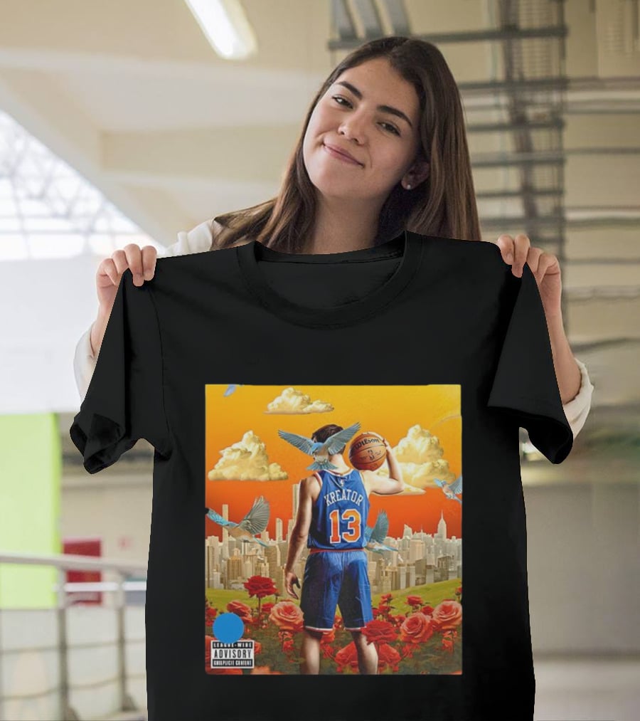Kreator 13 New York Knicks Basketball City Skyline And Roses T-Shirt