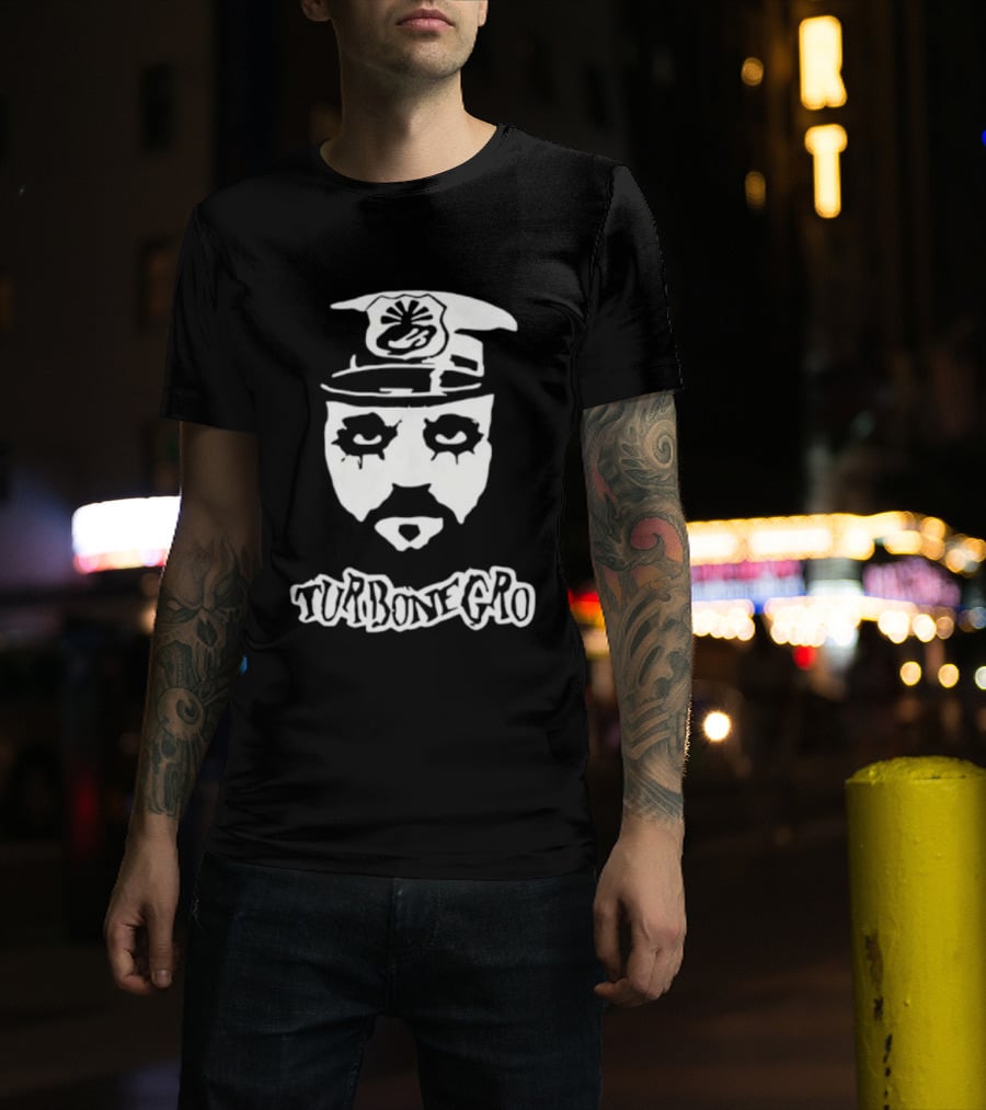 Turbonegro Hank Von Helvete Masked Face With Officer Hat T-Shirt