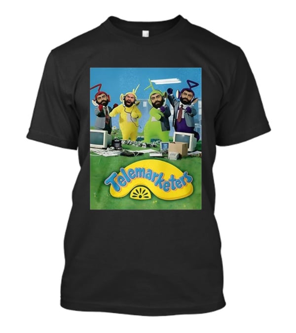 Telemarketers Teletubbies Funny Crossover Mashup T-Shirt