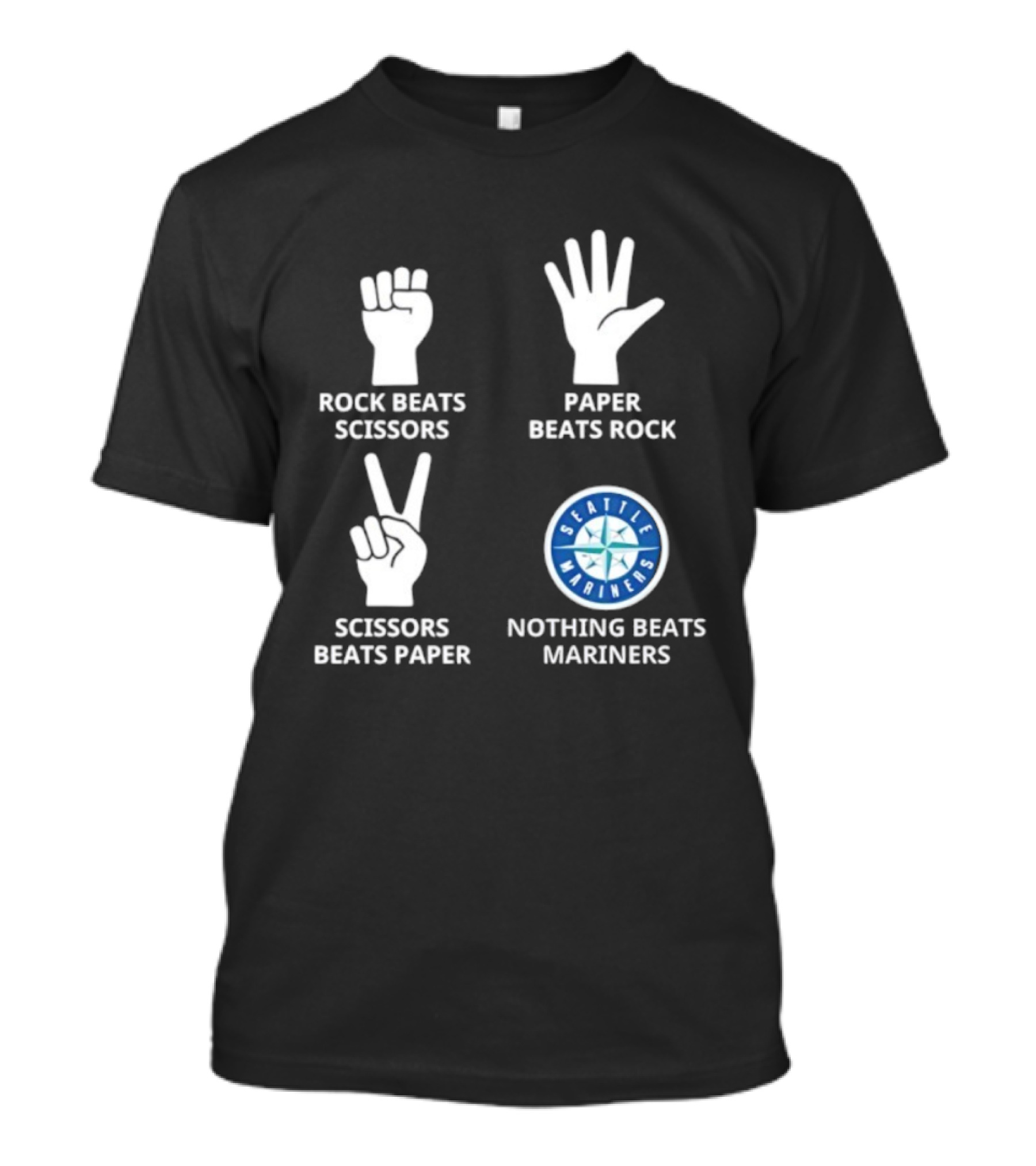 Seattle Mariners Rock Paper Scissors Nothing Beats Mariners T-Shirt