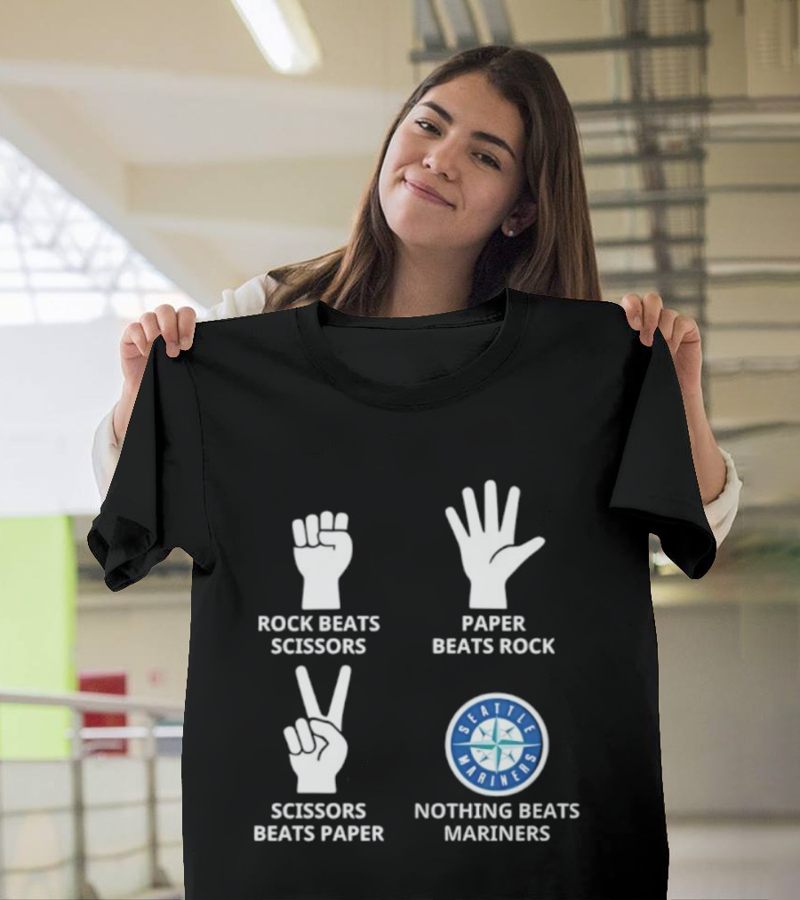 Seattle Mariners Rock Paper Scissors Nothing Beats Mariners T-Shirt
