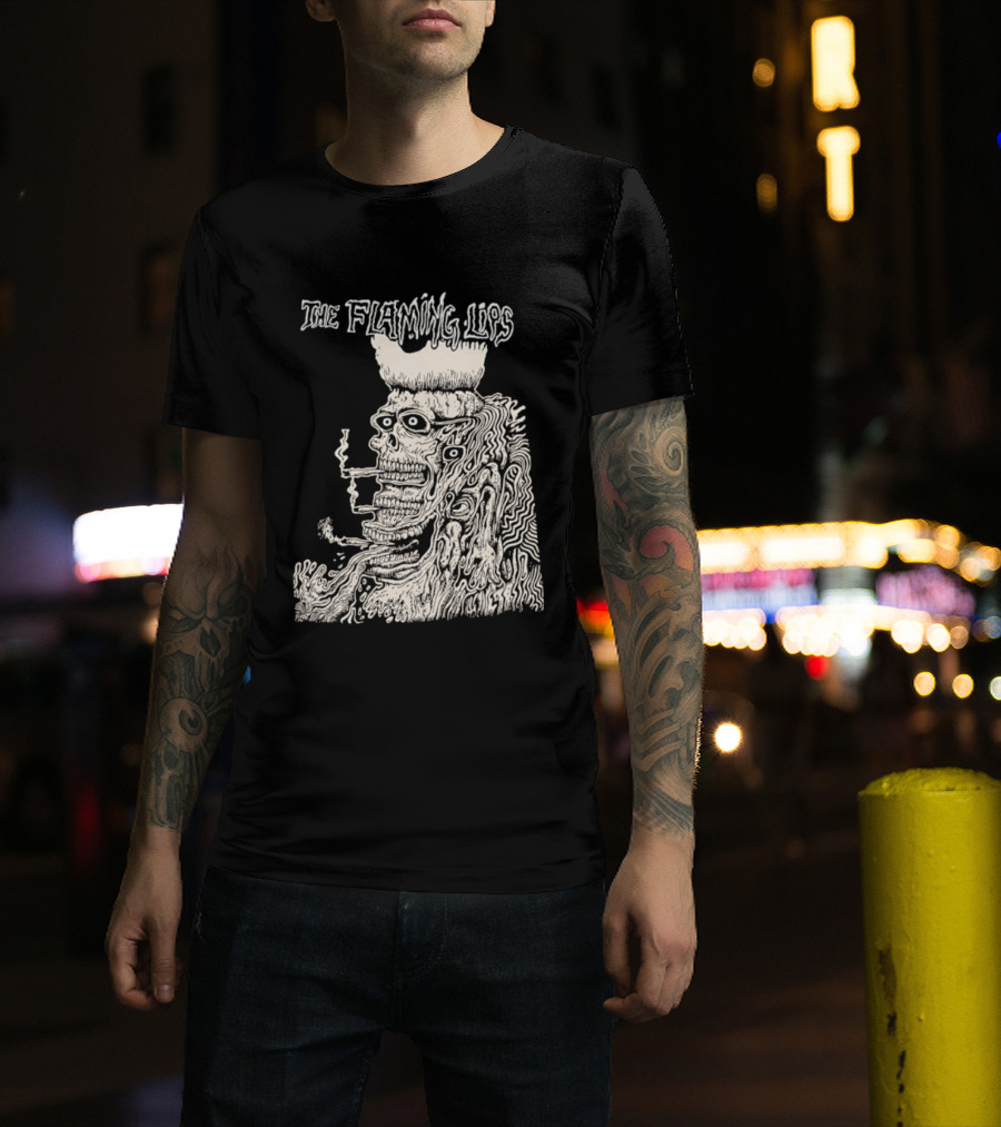 The Flaming Lips Tex And The Horseheads Smoking Monster Illustration T-Shirt