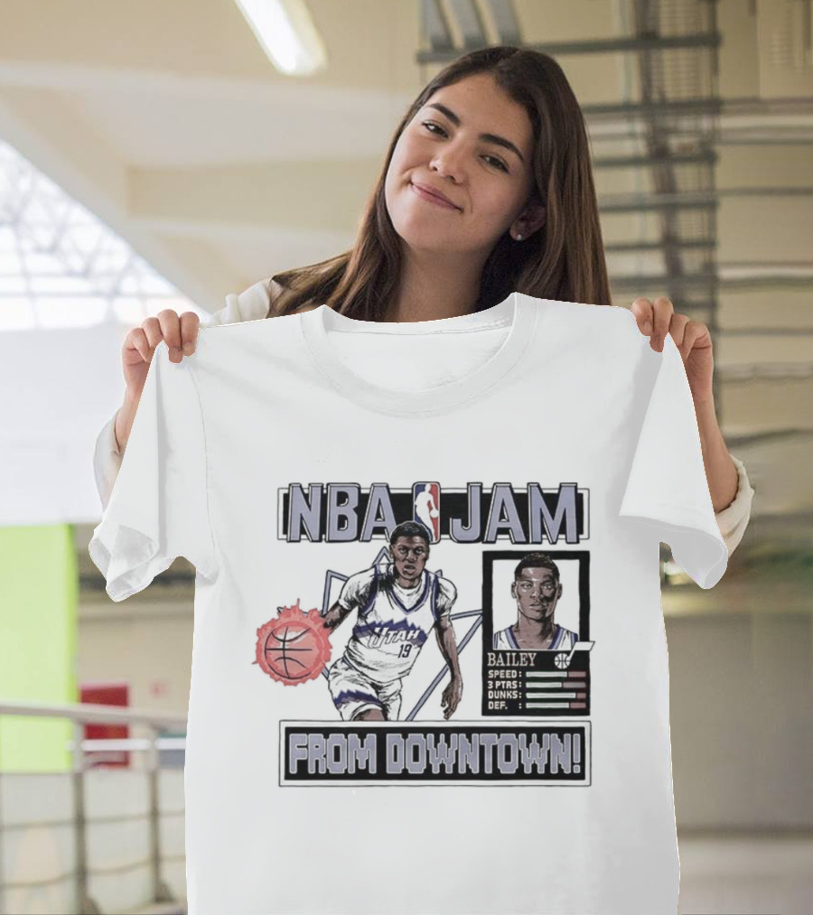 NBA JAM Ace Bailey Utah Jazz From Downtown Classic Video Game T-Shirt