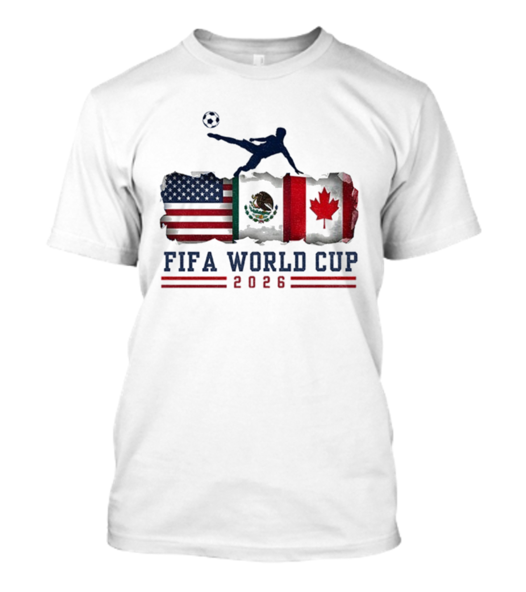 FIFA World Cup 2026 USA Mexico Canada Flag Soccer Event T-Shirt