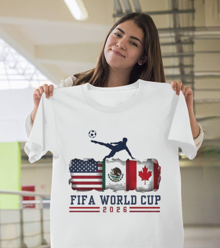 FIFA World Cup 2026 USA Mexico Canada Flag Soccer Event T-Shirt