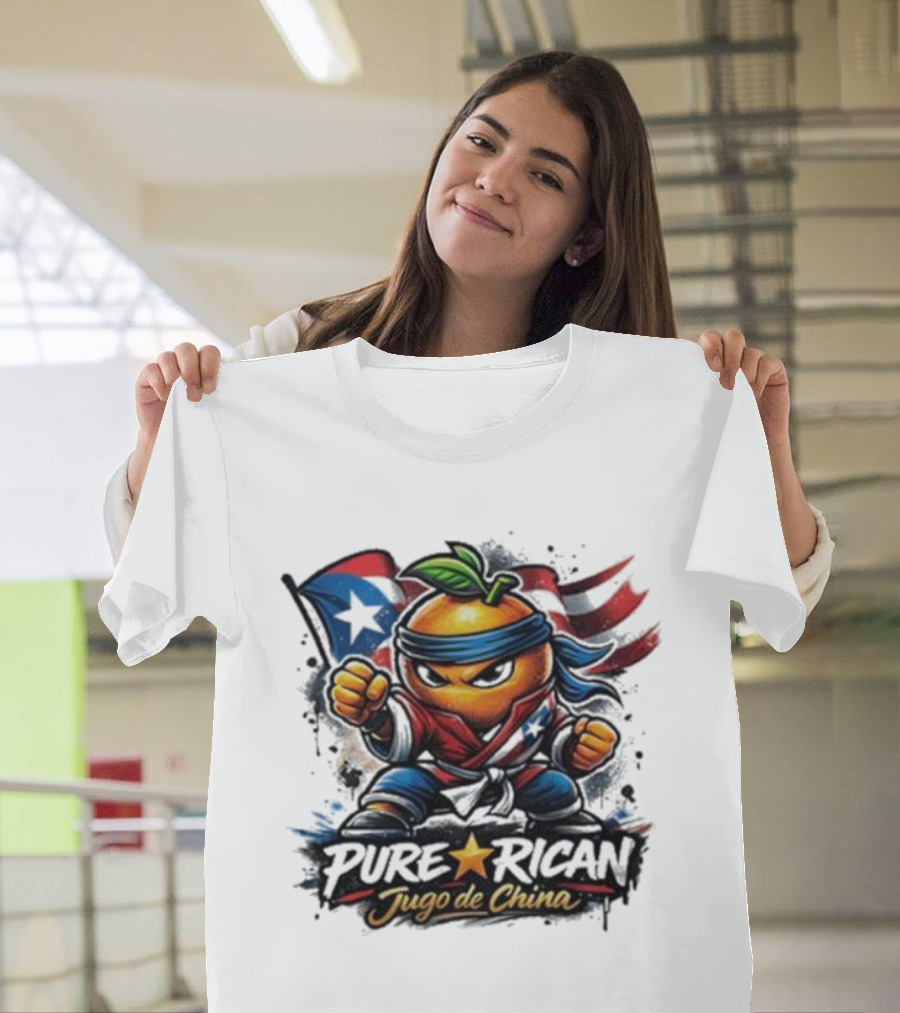 Pure Rican Jugo De China Orange Puerto Rico Flag Martial Arts Fighter T-Shirt