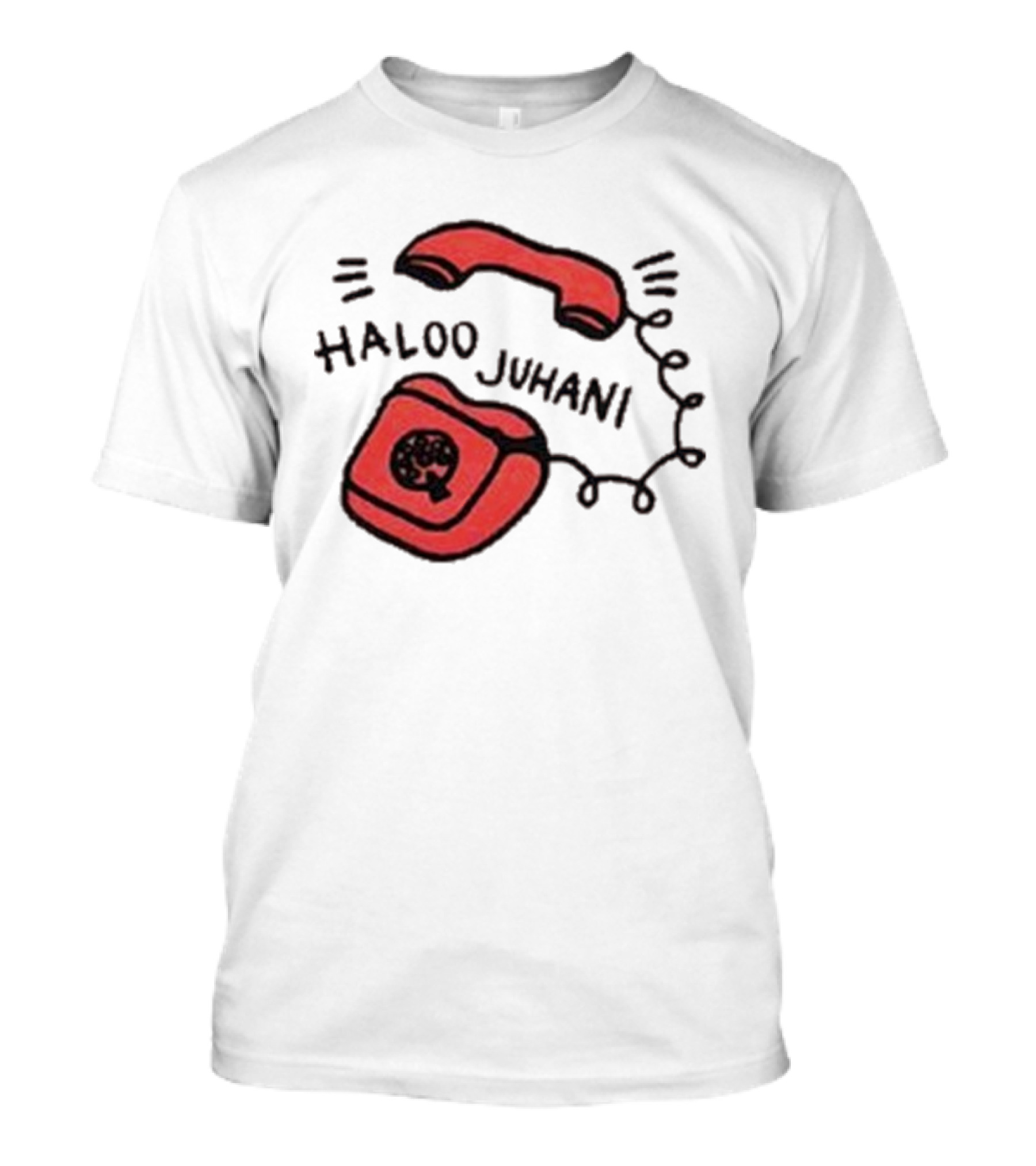 Haloo Juhani Retro Red Telephone Art T-Shirt