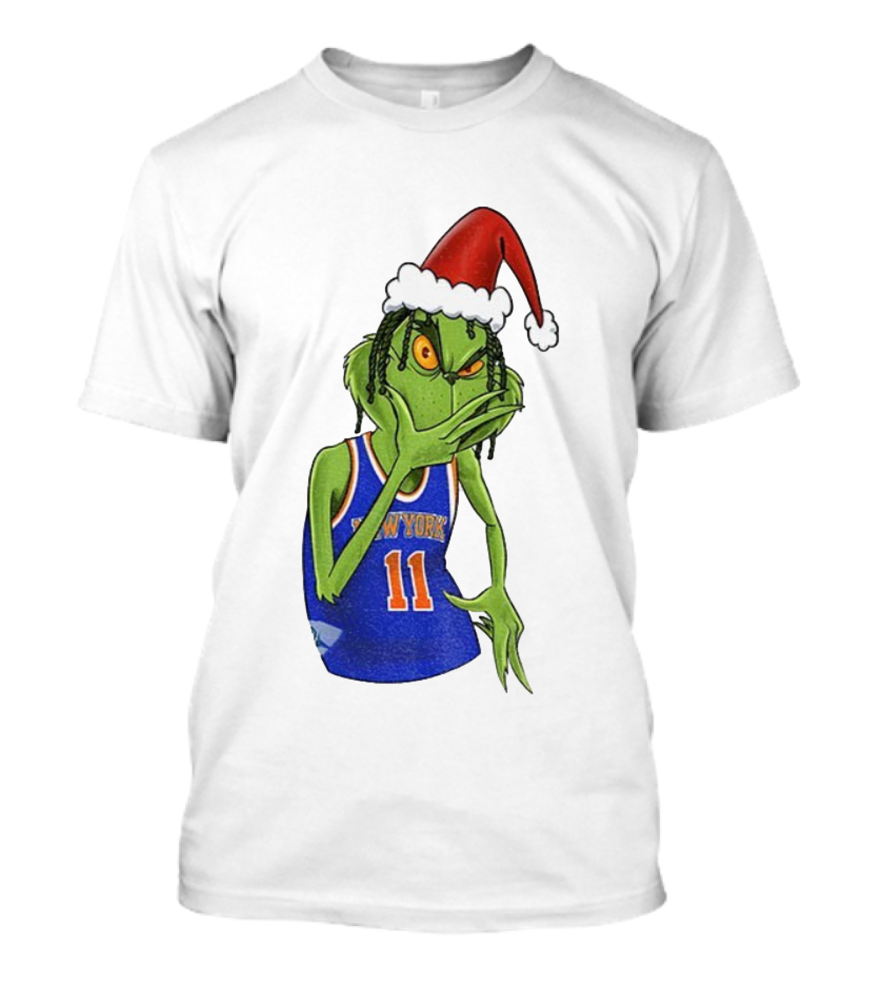 Grinch Santa Jalen Brunson New York Knicks NBA Basketball Christmas T-Shirt