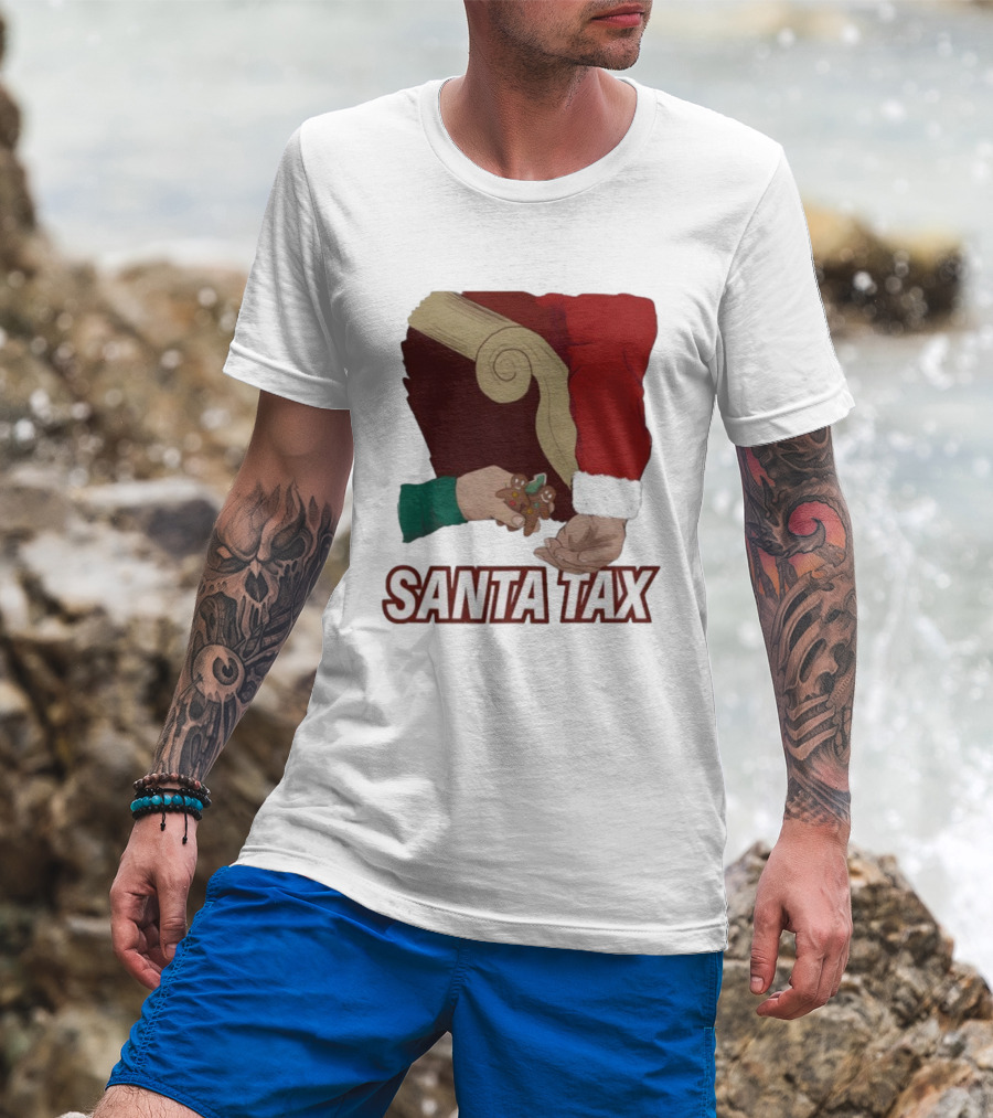 Santa Tax Christmas Humor Gingerbread Exchange T-Shirt