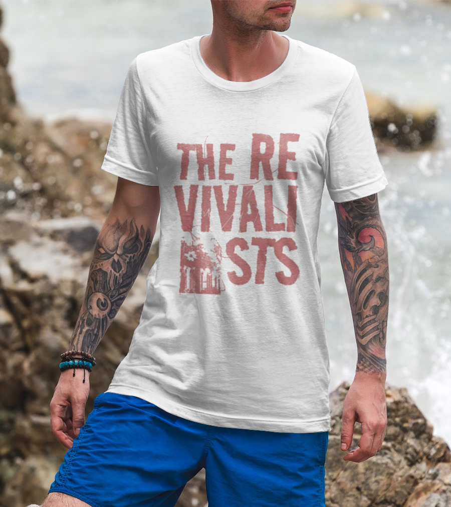 The Revivalists Bold Block Text With Building Outline T-Shirt