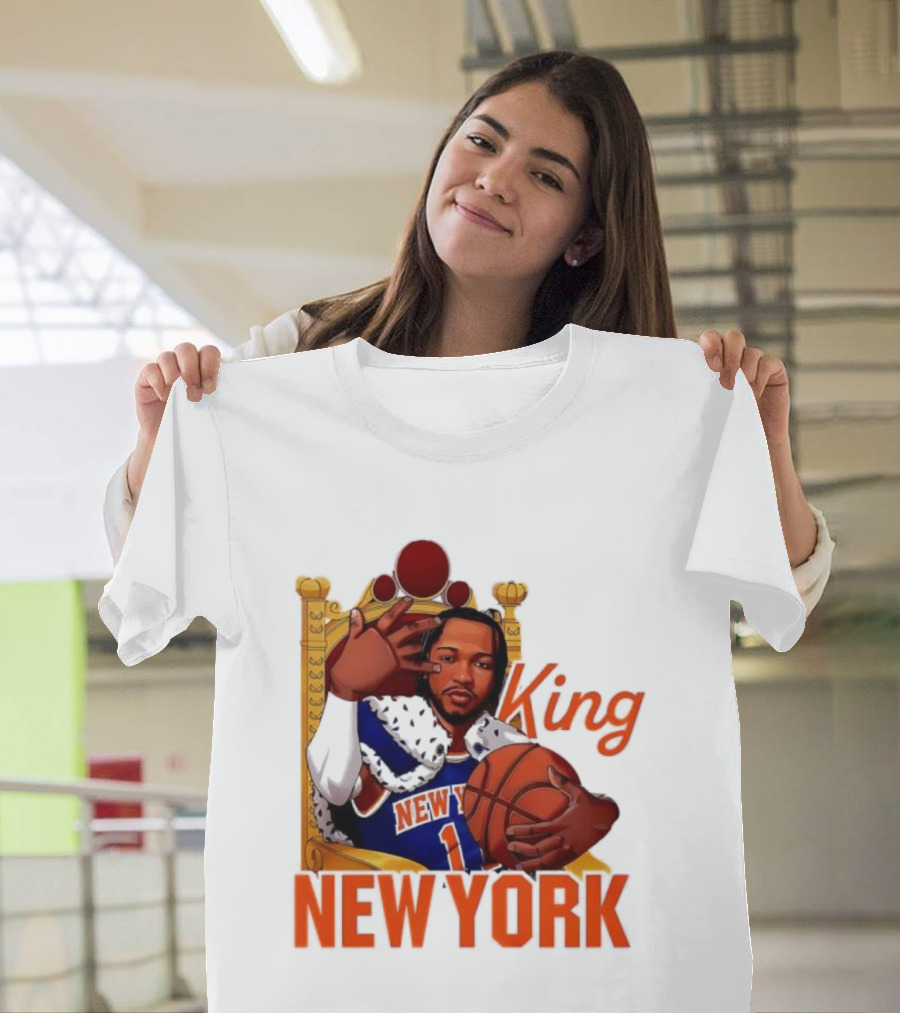 Jalen Brunson King New York Knicks Basketball Throne T-Shirt