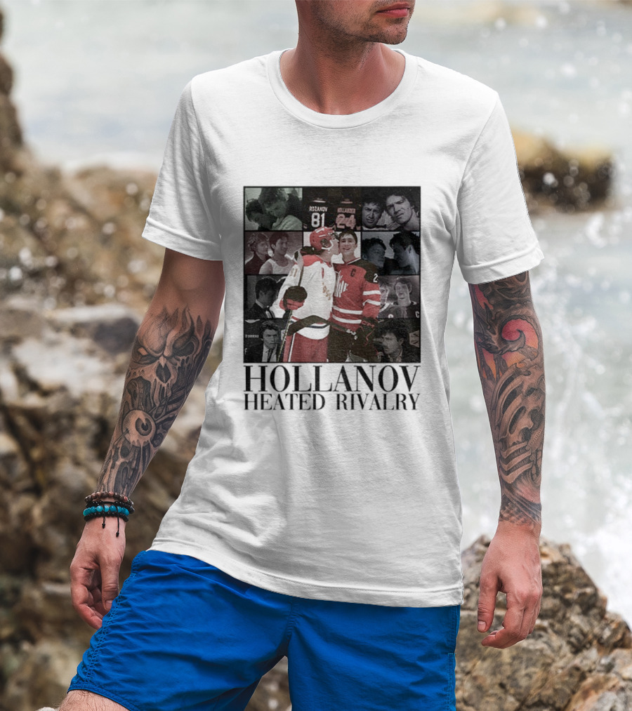 Hollanov Heated Rivalry Shane Ilya Rosanov Hollander Merry Christmas T-Shirt