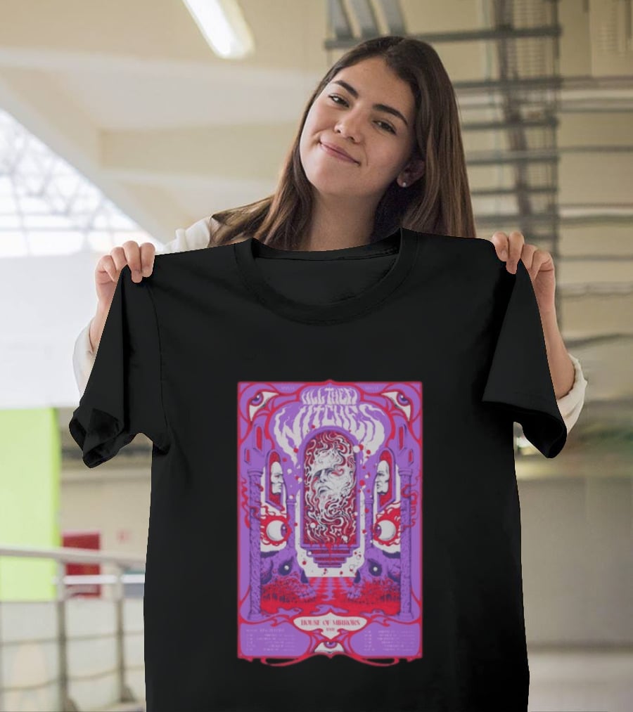 All Them Witches House Of Mirrors 2026 Spring Tour Dates Red Purple Psychedelic T-Shirt