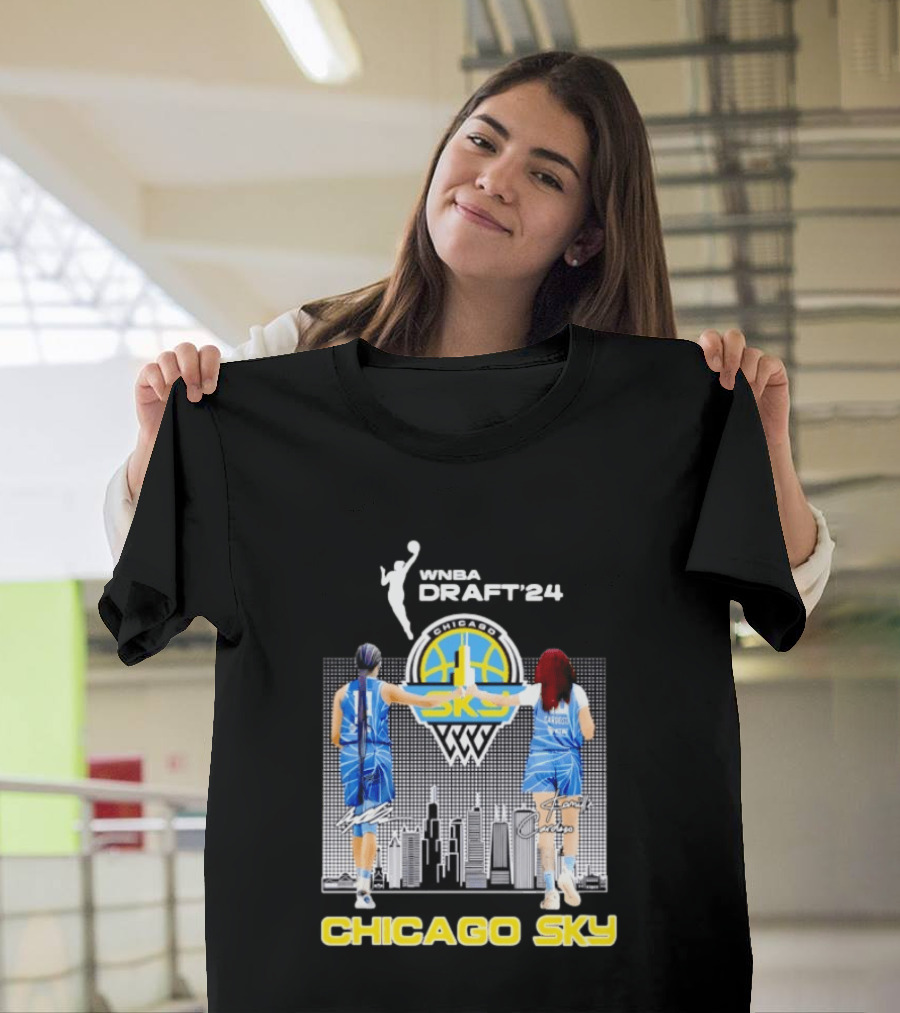 WNBA Draft 2024 Angel Reese Kamilla Cardoso Chicago Sky Team T-Shirt