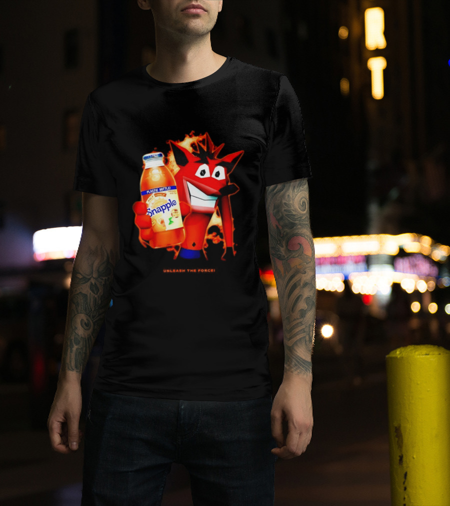 Crash Bandicoot Holding Snapple Retro 90s T-Shirt