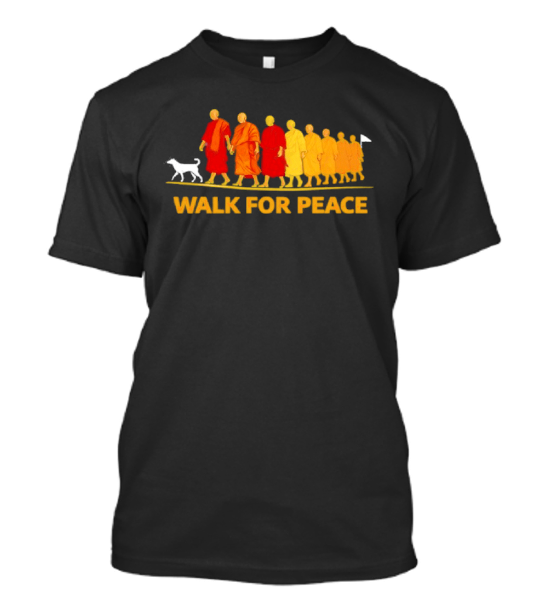 Walk For Peace Monk Procession With Dog T-Shirt