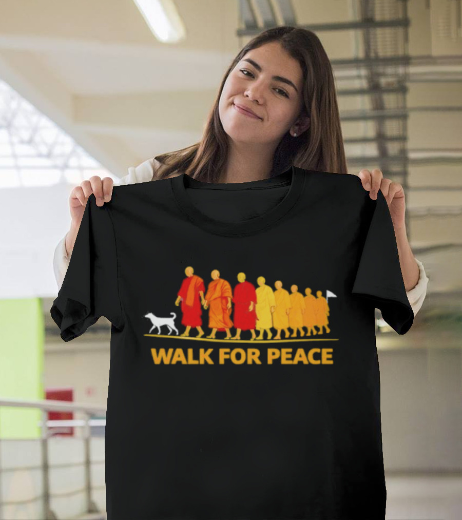 Walk For Peace Monk Procession With Dog T-Shirt