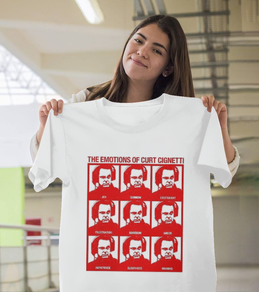 Indiana Hoosiers The Emotions Of Curt Cignetti Angry Serious Sad Confused Joy Excited Anxious Proud Sleepy Shocked T-Shirt