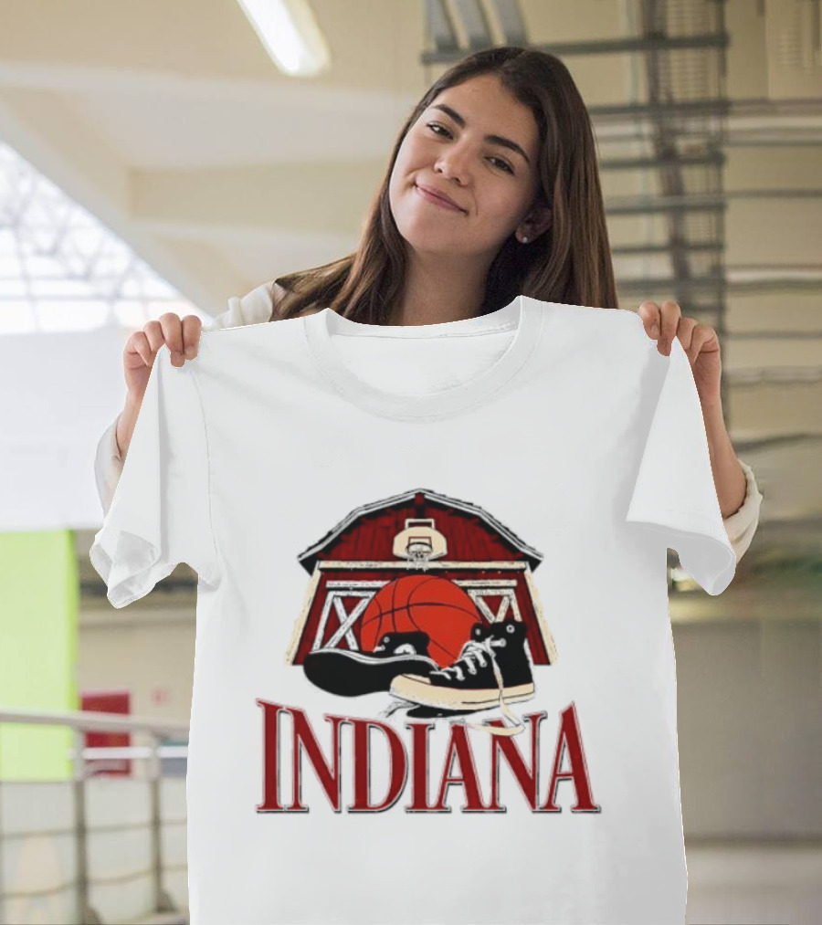 Heartland Hoops Indiana Basketball Barn Sneakers T-Shirt