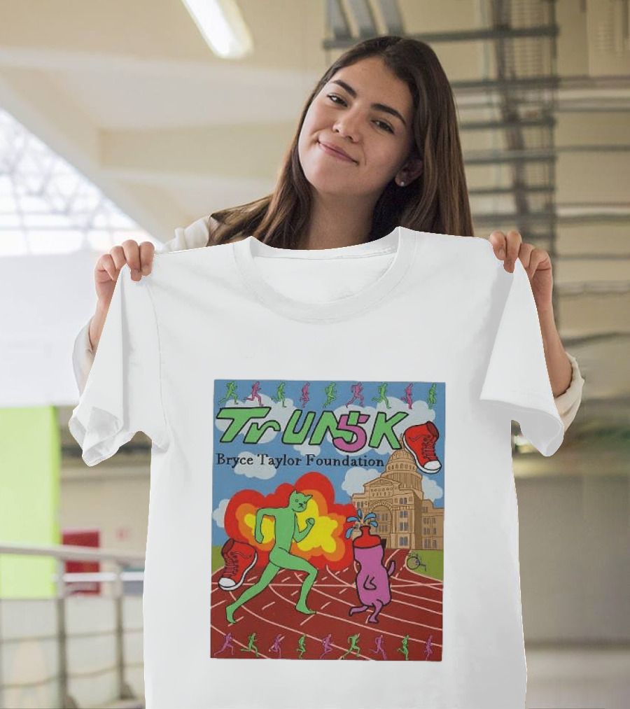 TrUNK 5k Bryce Taylor Foundation Colorful Cartoon Characters Racing T-Shirt