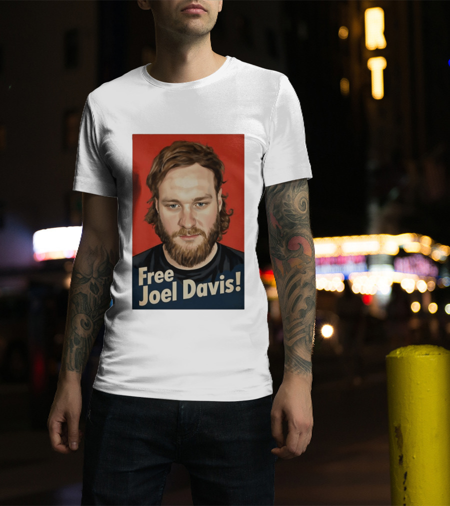 Free Joel Davis Bold Portrait Red T-Shirt