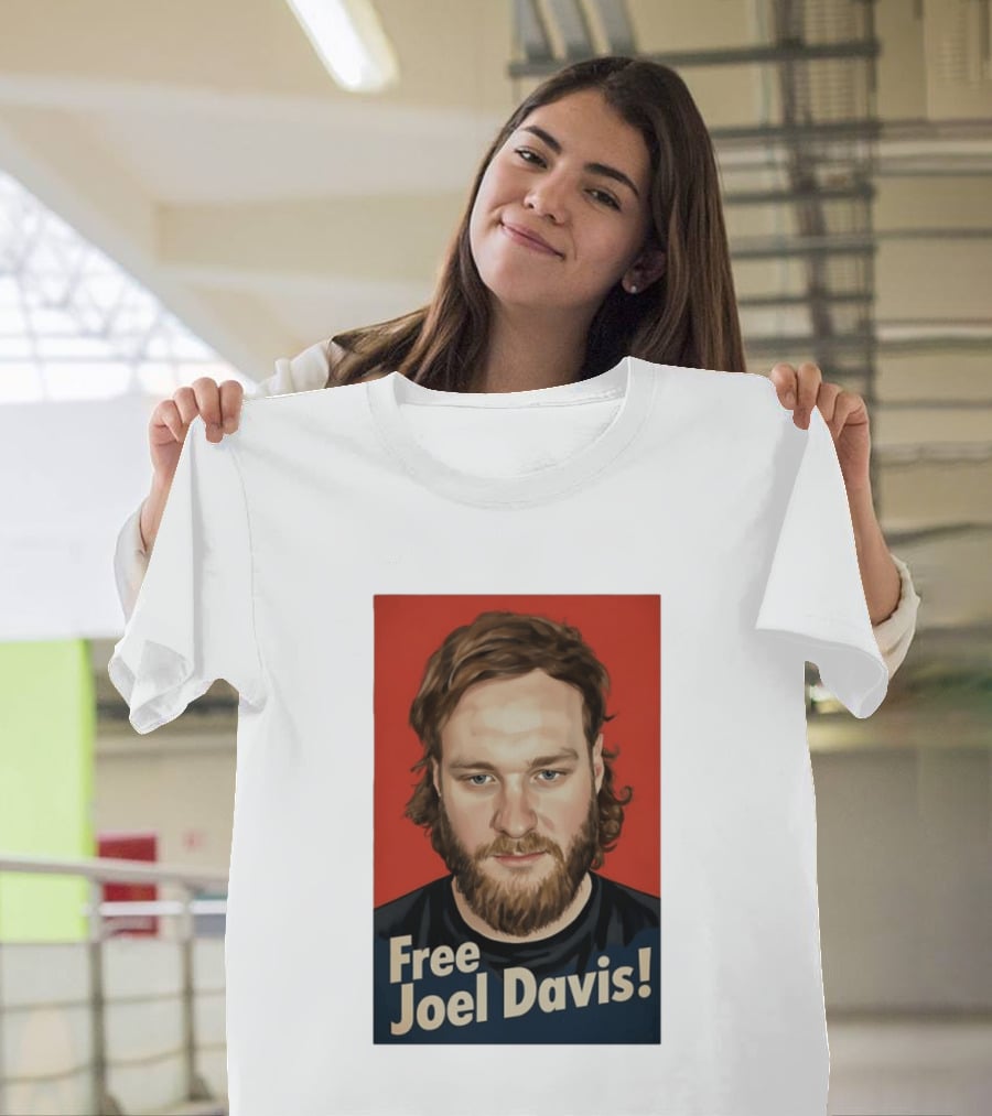 Free Joel Davis Bold Portrait Red T-Shirt