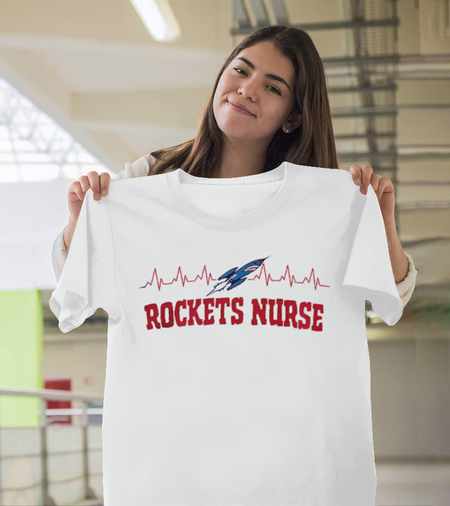 Houston Rockets Nurse Appreciation Month Heartbeat Rocket T-Shirt