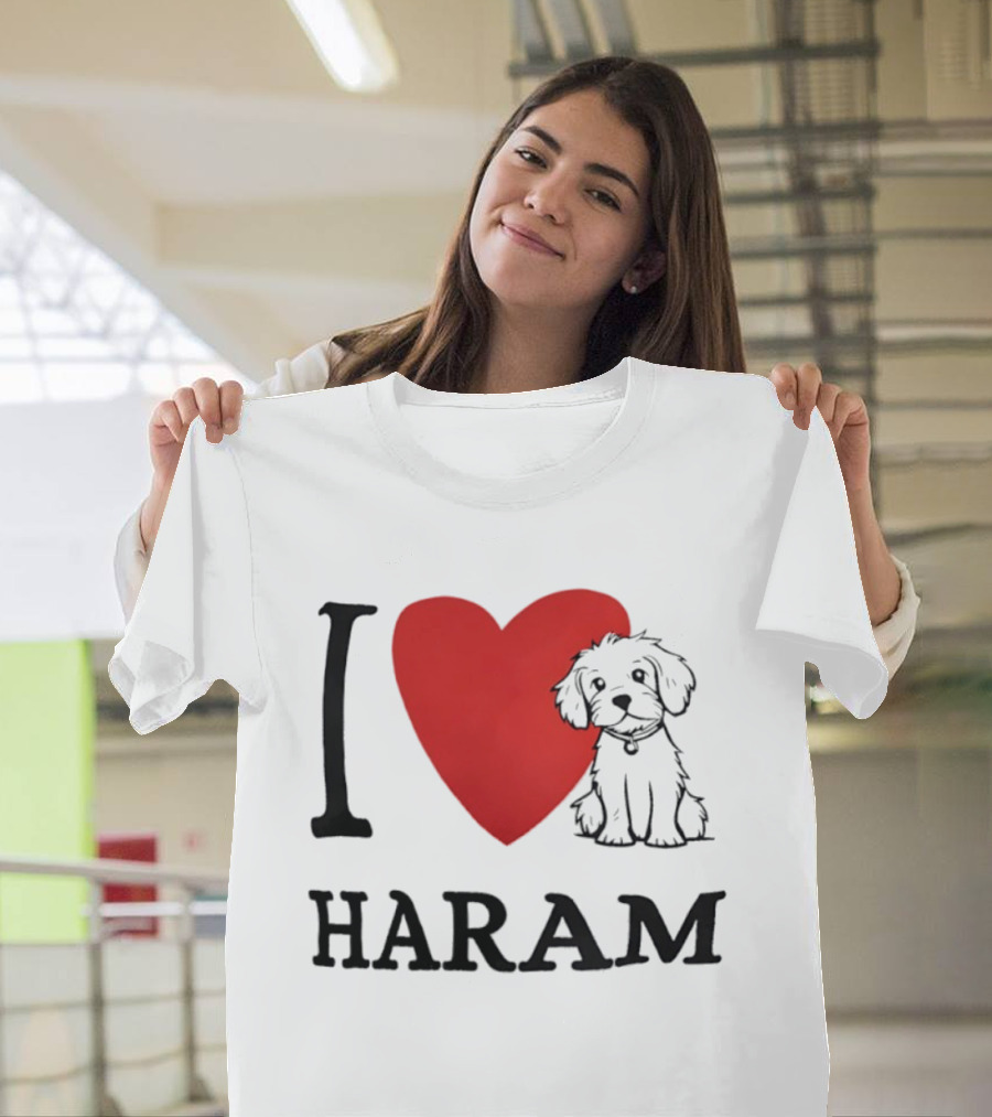 I Love Haram Cute Dog Heart T-Shirt
