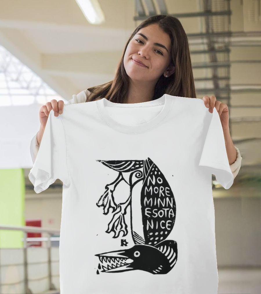 No More Minnesota Nice Owl Kicking Letter M T-Shirt