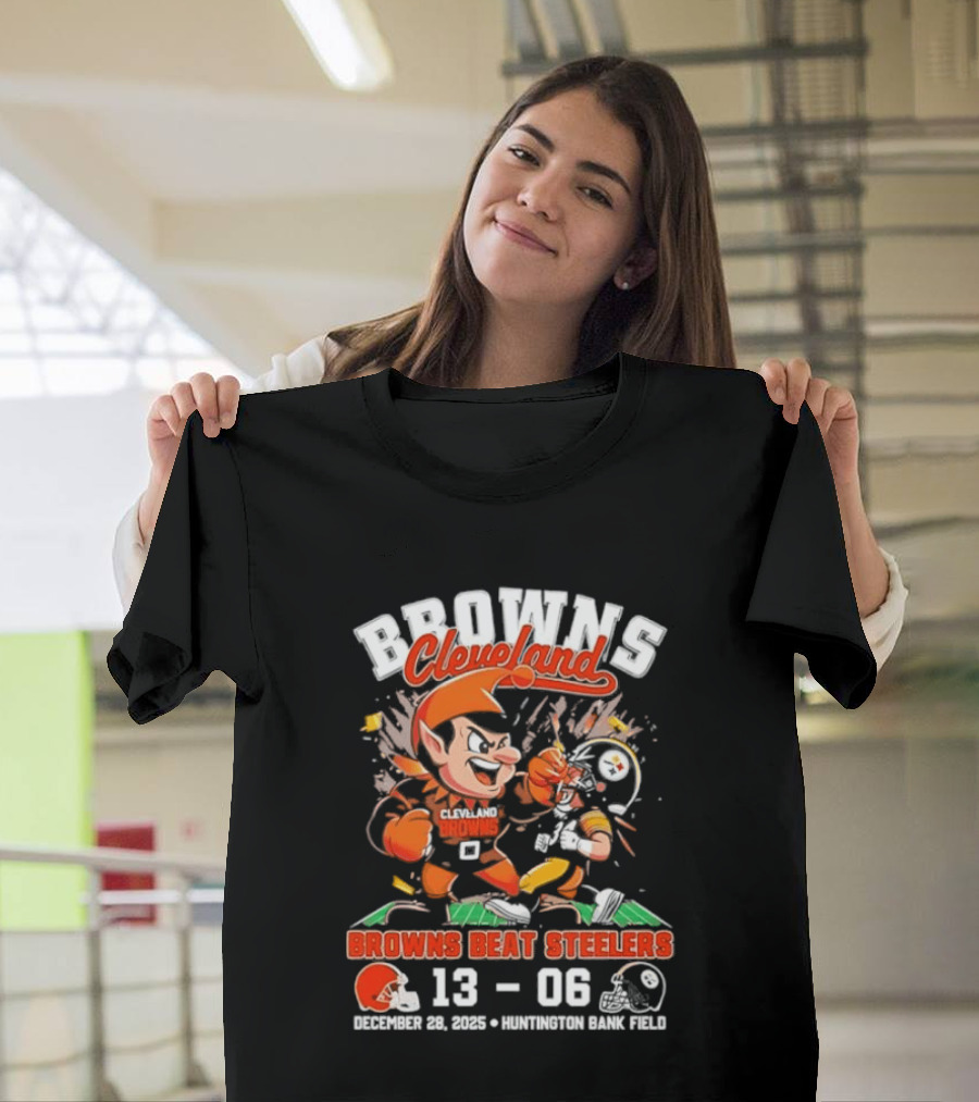 Cleveland Browns Beat Steelers 13 06 December 24 2005 Huntington Bank Field T-Shirt