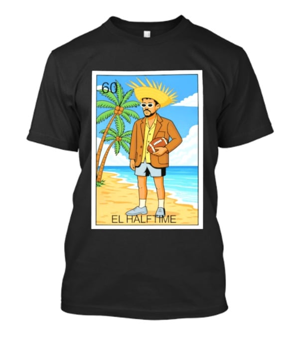 El Halftime Bad Bunny Loteria Card Beach T-Shirt