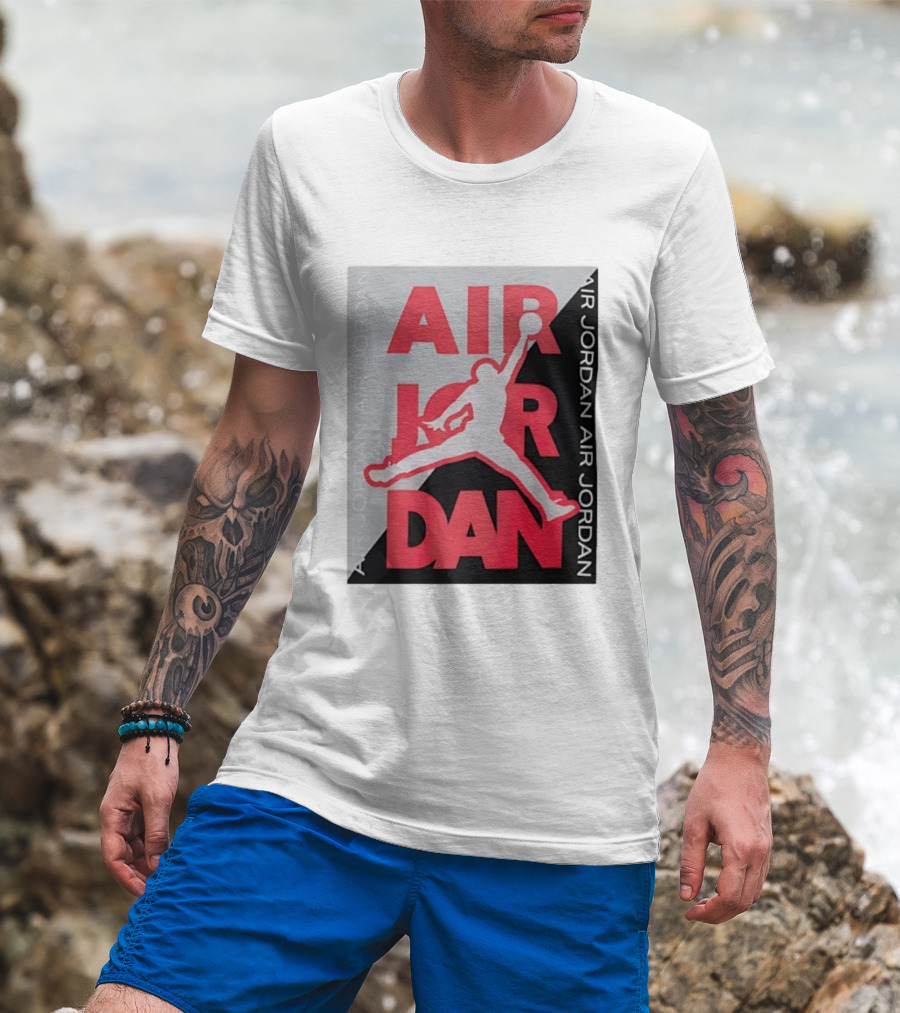 Air Jordan Repeat Jump Silhouette Red And Black T-Shirt