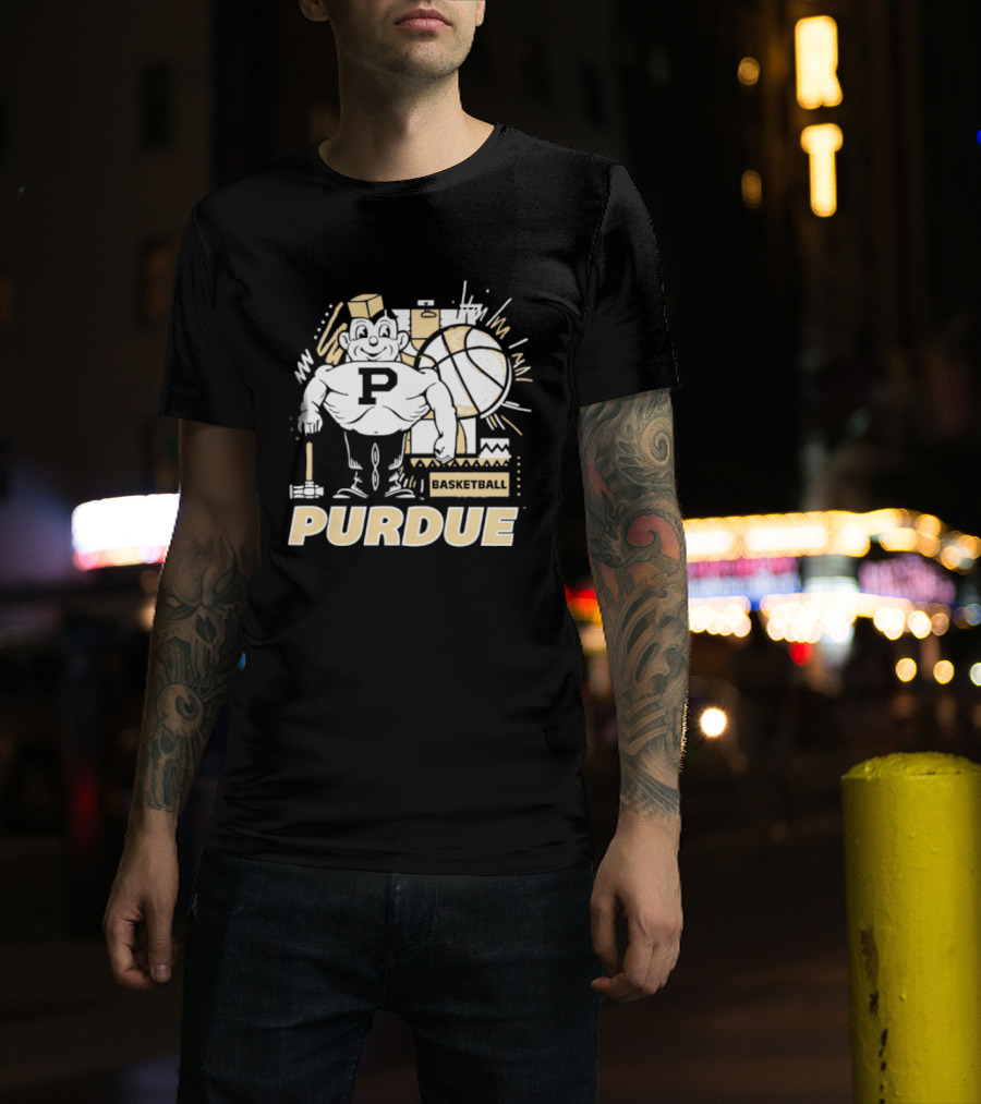 Purdue Basketball Mascot With Basketball T-Shirt