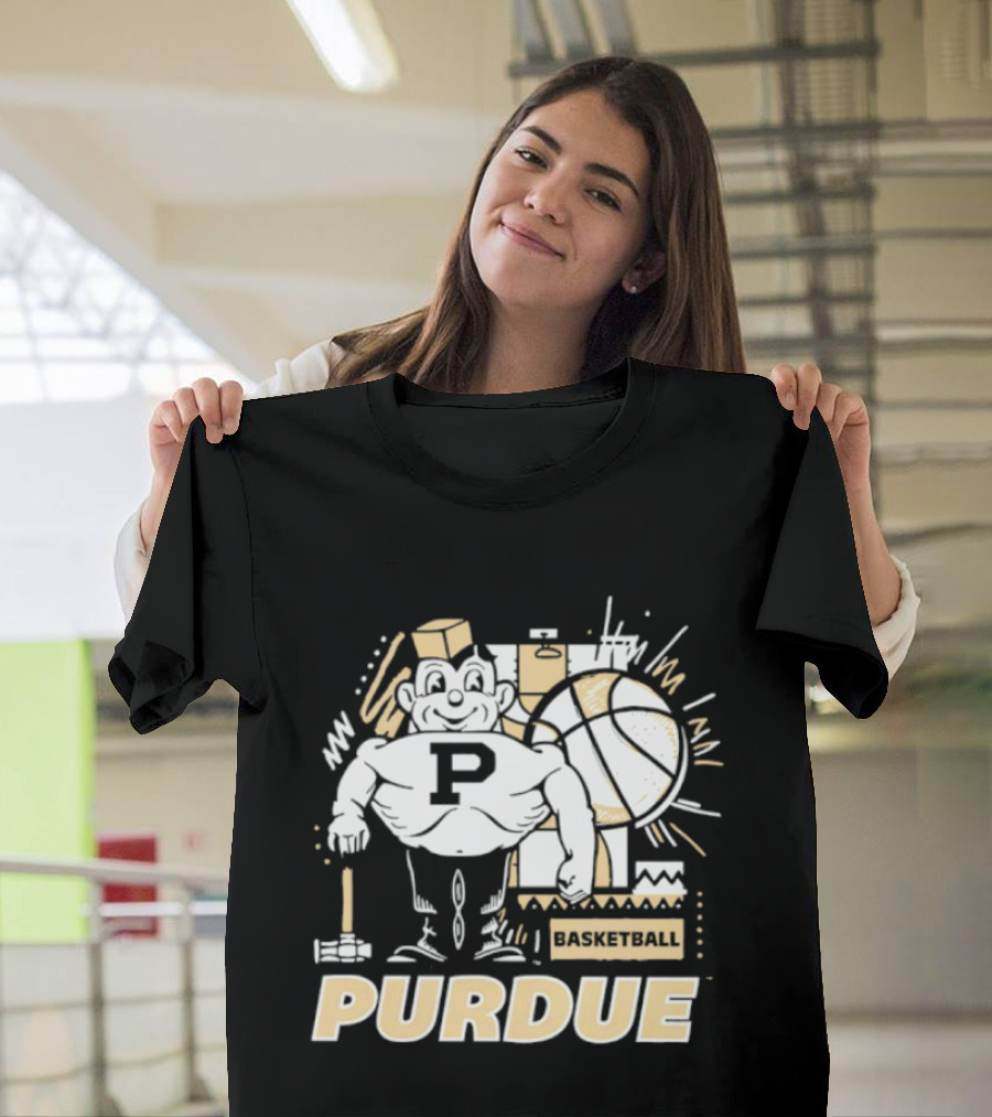 Purdue Basketball Mascot With Basketball T-Shirt