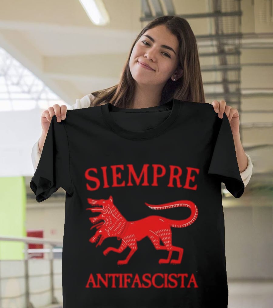 Siempre Antifascista Three Headed Dog Cerberus T-Shirt