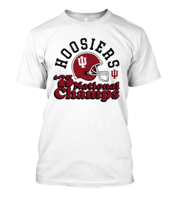 Hoosiers '25 National Champs Red Helmet T-Shirt