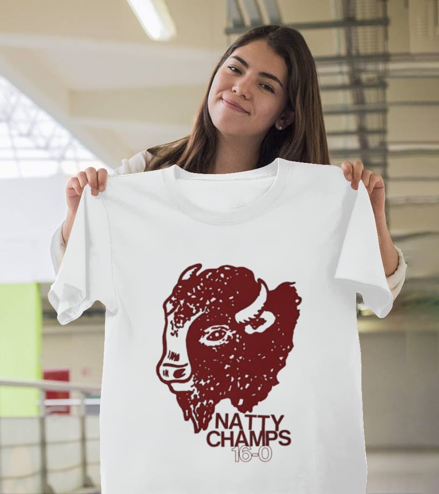 Indiana Hoosiers Natty Champs 16 0 Bison Head Celebration T-Shirt