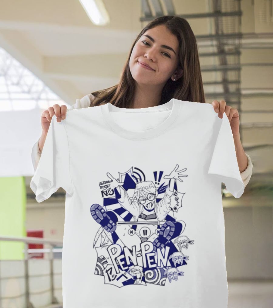 Pen Pen Playback Vibrant Comic Style Exclamation Fun T-Shirt