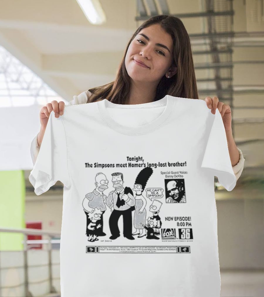 Tonight The Simpsons Meet Homer's Long Lost Brother Special Guest Stars Danny Devito New Episode 830PM 736 Fox T-Shirt