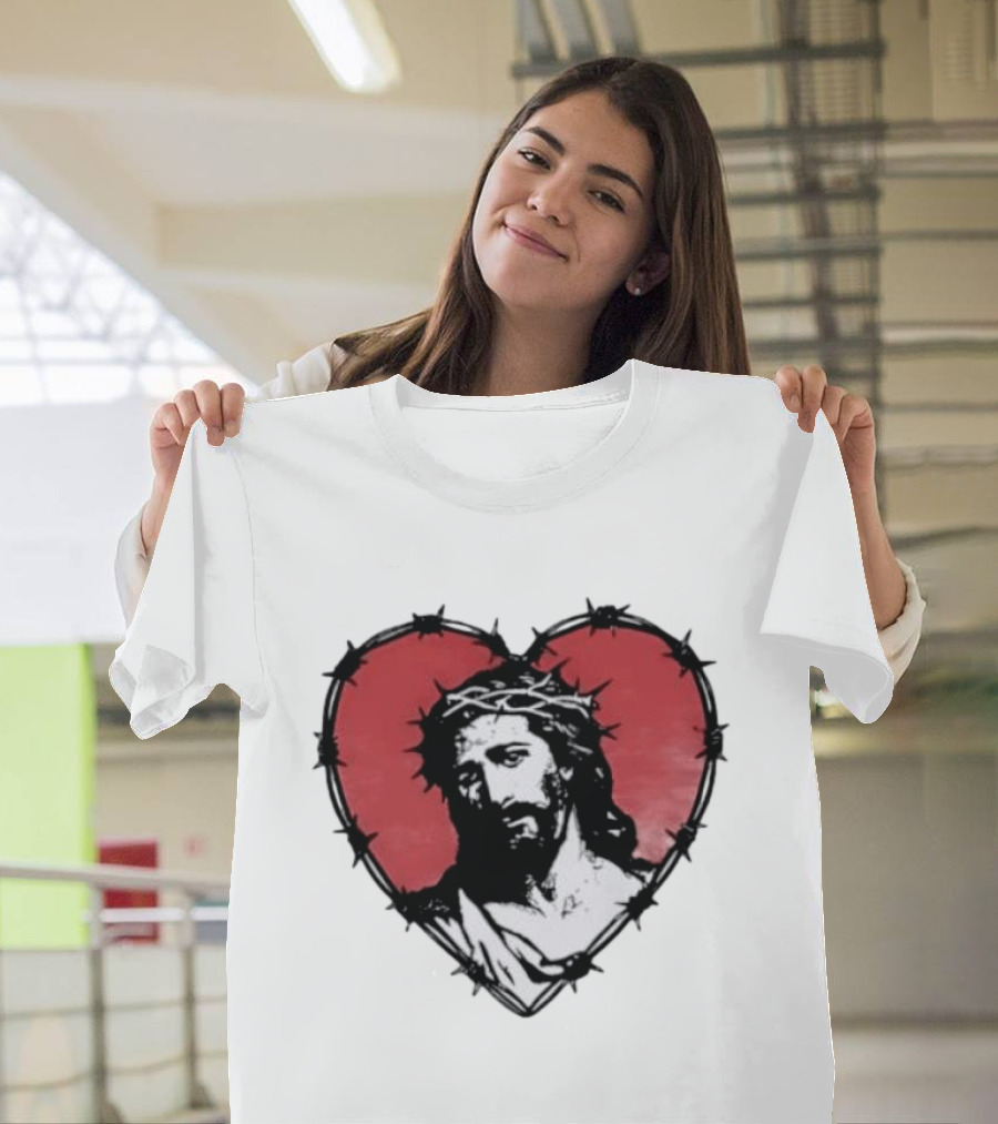 Jesus Crown Of Thorns Heart T-Shirt