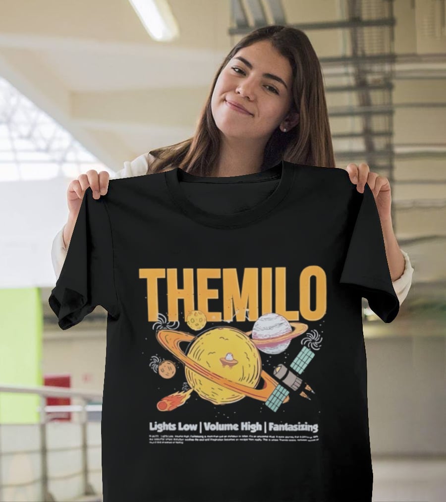 The Milo Space Planets Lights Low Volume High Fantasizing T-Shirt