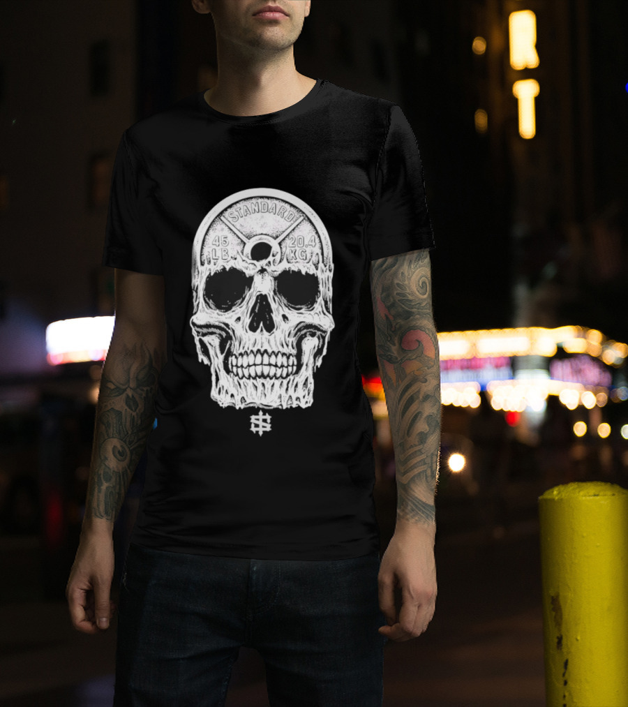 Standard 45 LB 20.4 KG Skull Weights T-Shirt