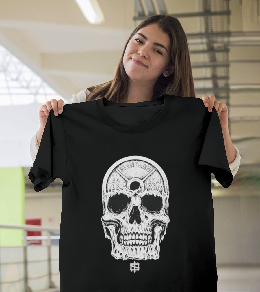 Standard 45 LB 20.4 KG Skull Weights T-Shirt