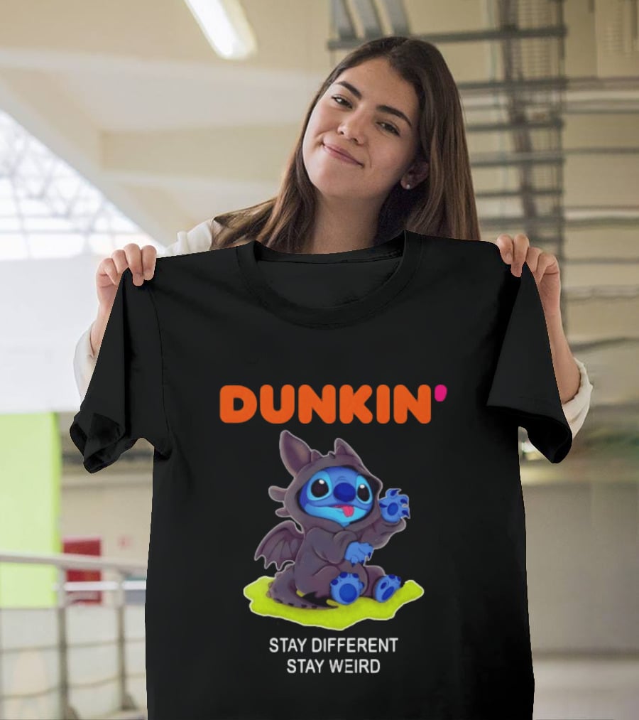 Dunkin' Toothless Stitch Stay Different Stay Weird T-Shirt