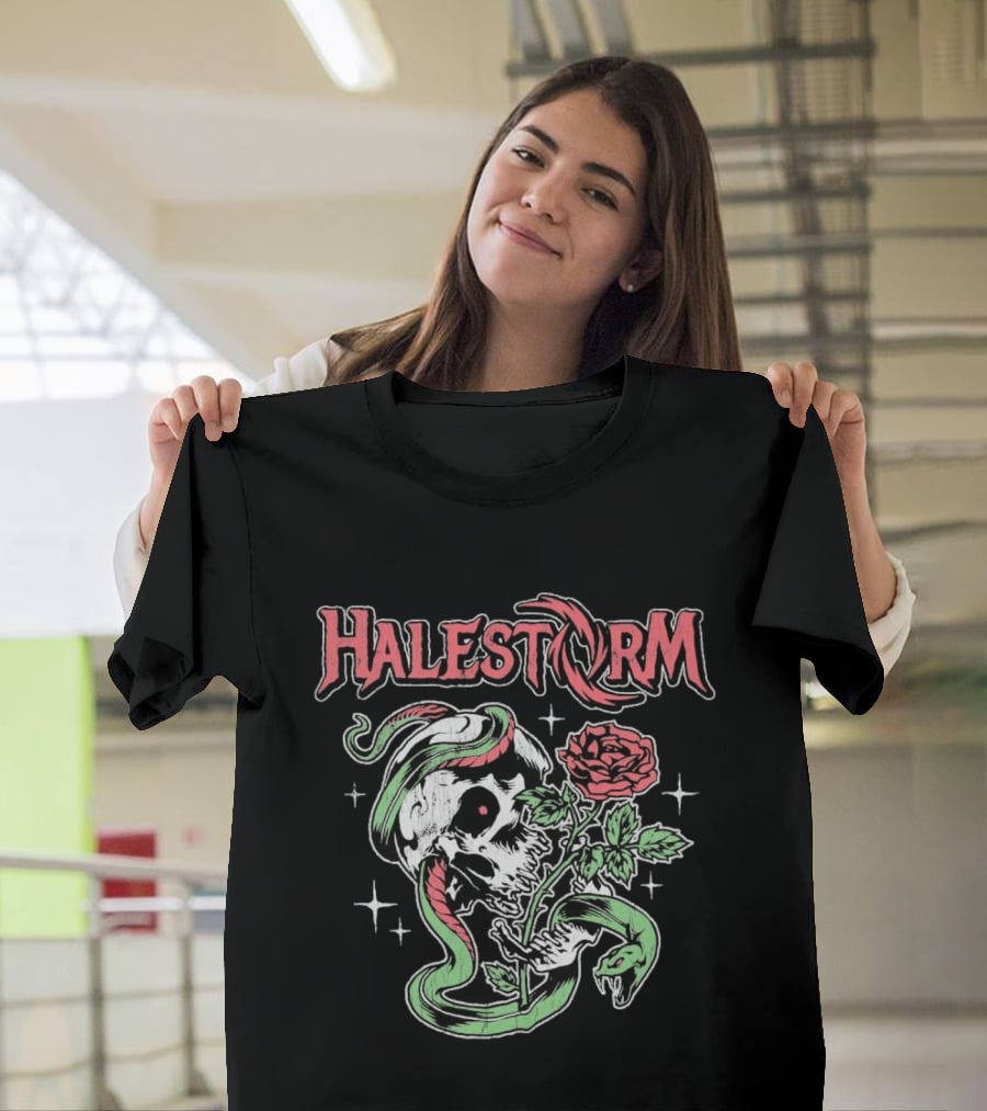 Halestorm Skull Snake Rose Star T-Shirt