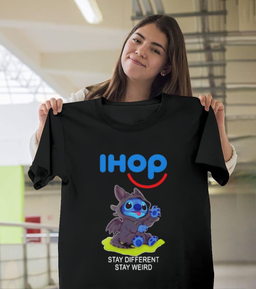 IHOP Stitch Toothless Stay Different Stay Weird T-Shirt