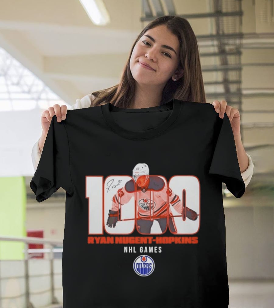 Ryan Nugent Hopkins 1000 NHL Games Edmonton Oilers T-Shirt