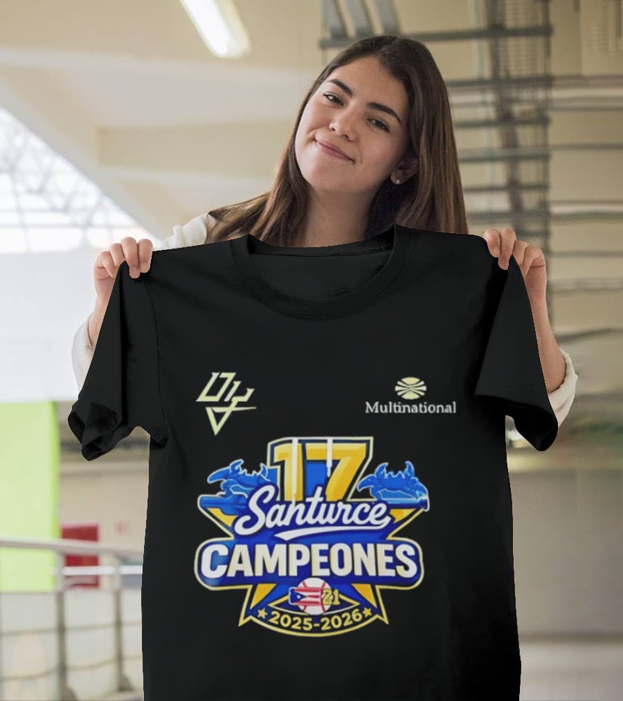 Santurce Campeones 2023 2026 LBPRC 17 Multinational T-Shirt