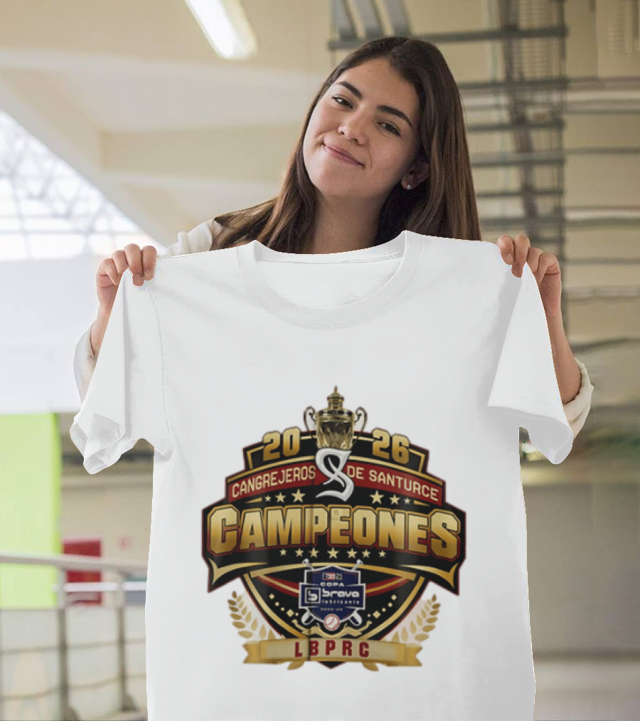 Cangrejeros De Santurce 2026 Campeones Celebrate LBPRC Trophy Baseball T-Shirt
