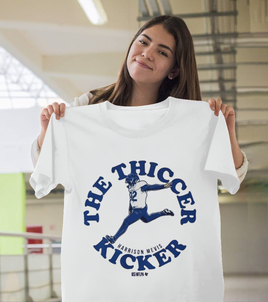Harrison Mevis The Thiccer Kicker Football Player 92 T-Shirt